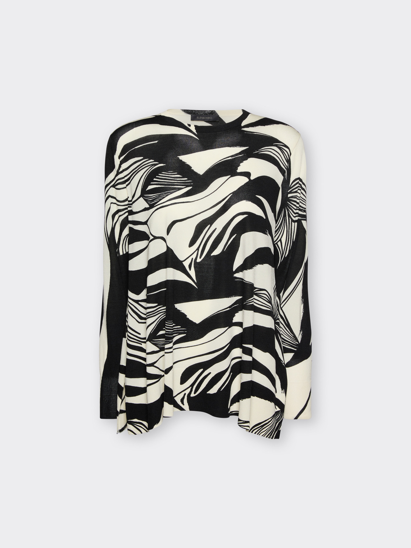 Printed viscose blend sweater image number 4