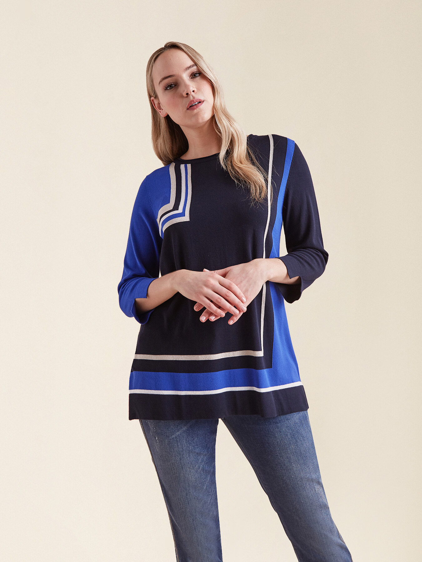 Maglia con intarsio geometrico image number 2