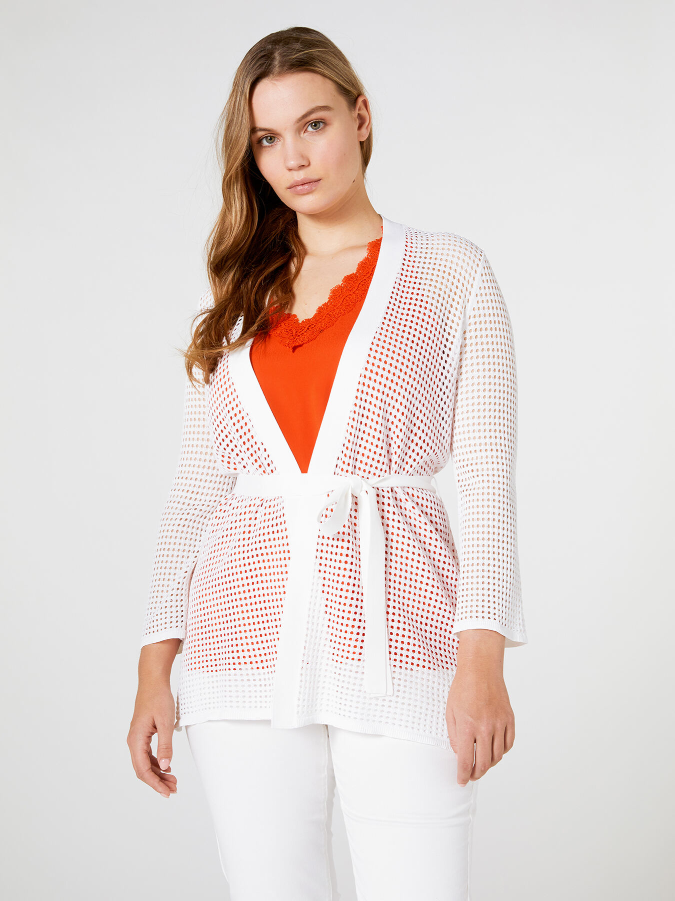 C&aacute;rdigan en punto malla image number 2