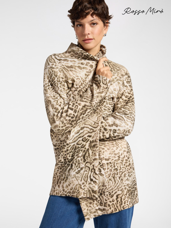 Cardigan longo animalier