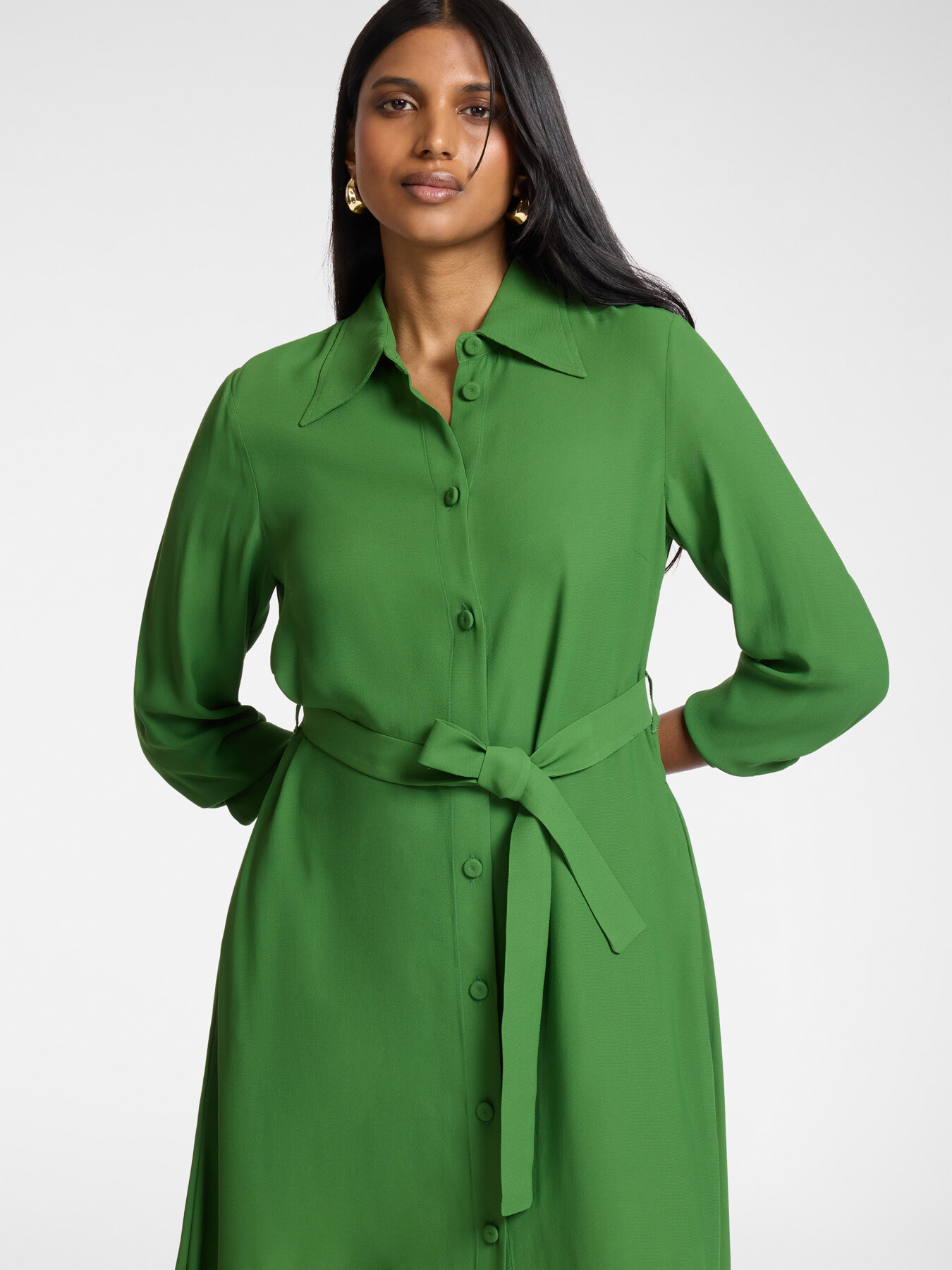 Shirtdress with belt image number 2
