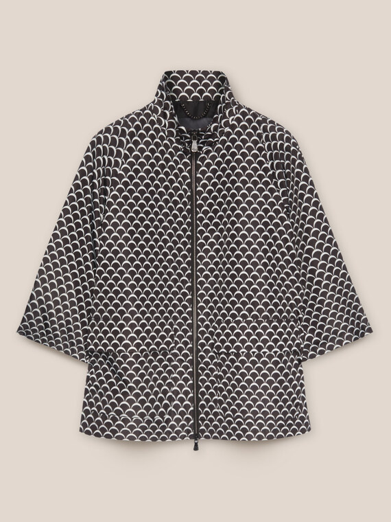 Nylon jacket with a wave print