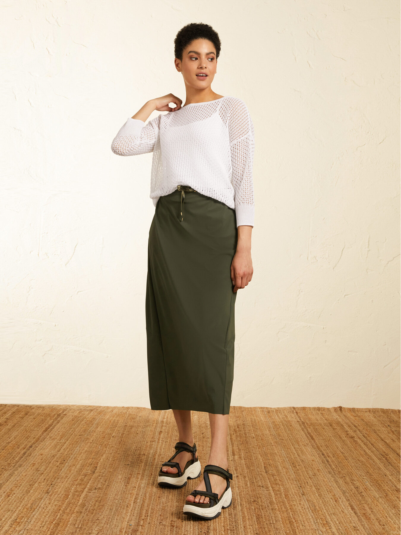 Openwork cotton sweater image number 3