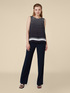 Flowing fabric straight-leg trousers image number 0