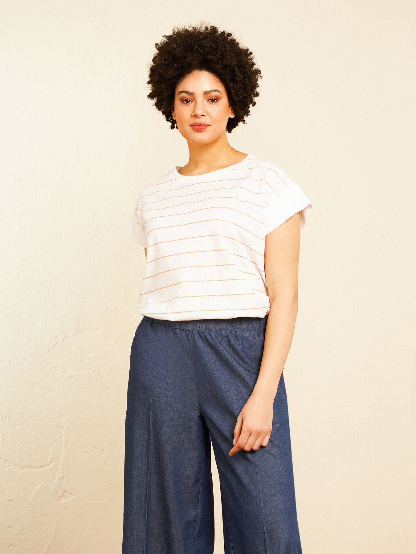 T-shirt &agrave; rayures lurex image number 2