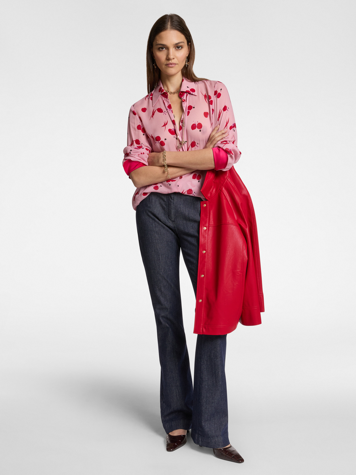 Camicia stampata in georgette image number 2