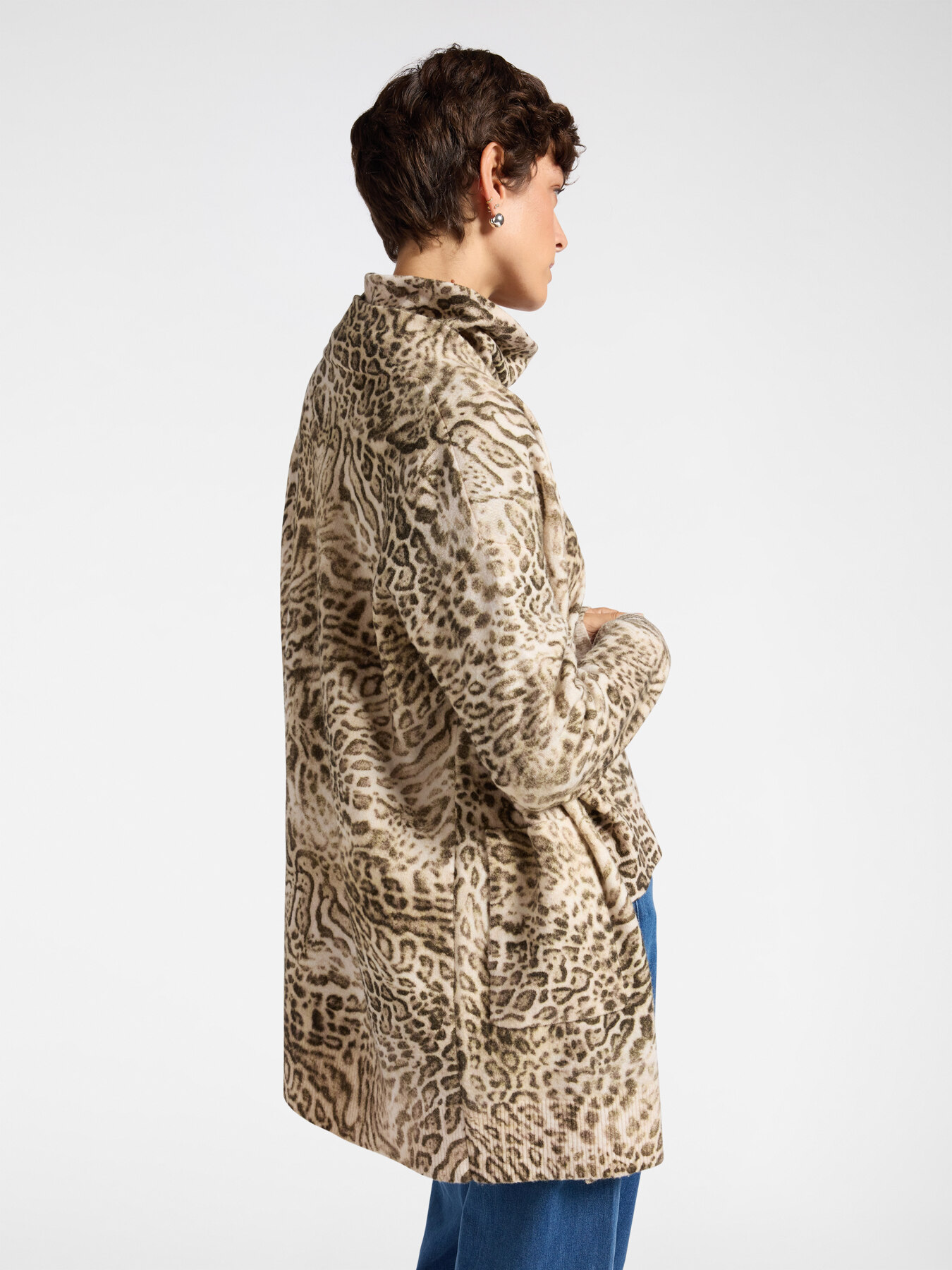 Long cardigan animalier image number 1
