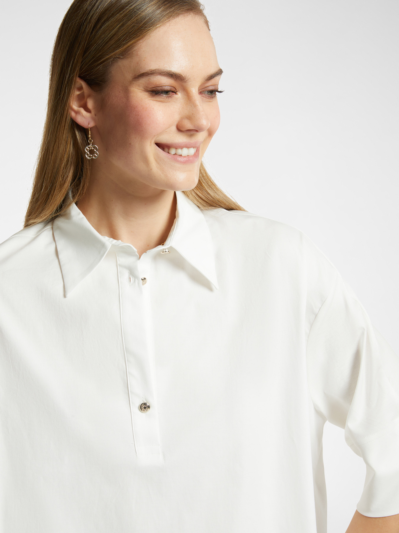 Oversize-Bluse aus zwei Stoffen image number 3