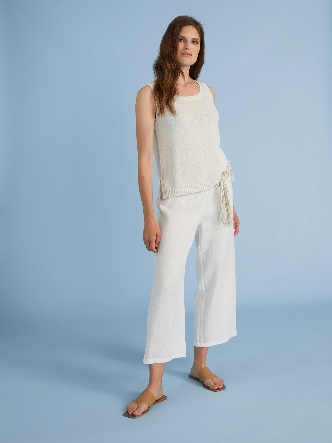 Top tricot de algod&oacute;n y lino image number 3