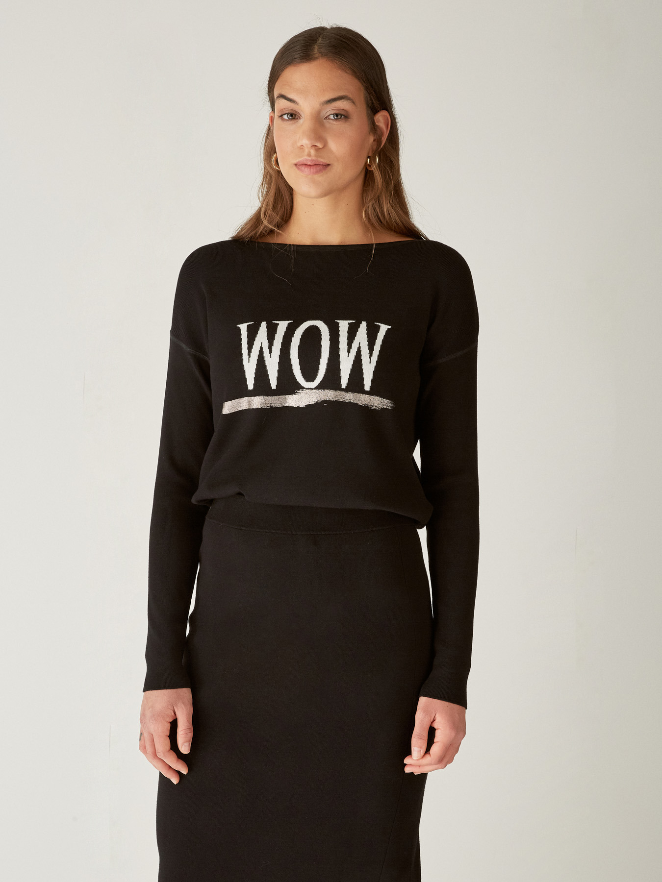 BOXY SWEATER WITH LETTERING image number 2