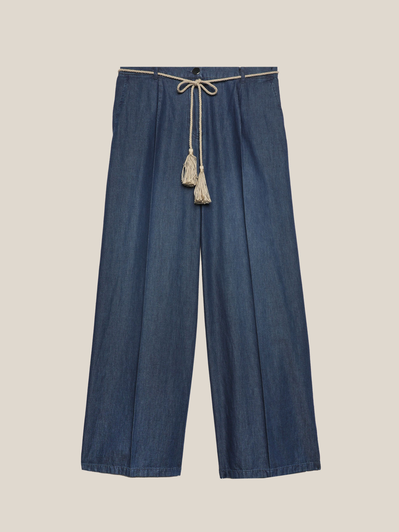 PANTALONE CROPPED IN TELA DENIM image number 4