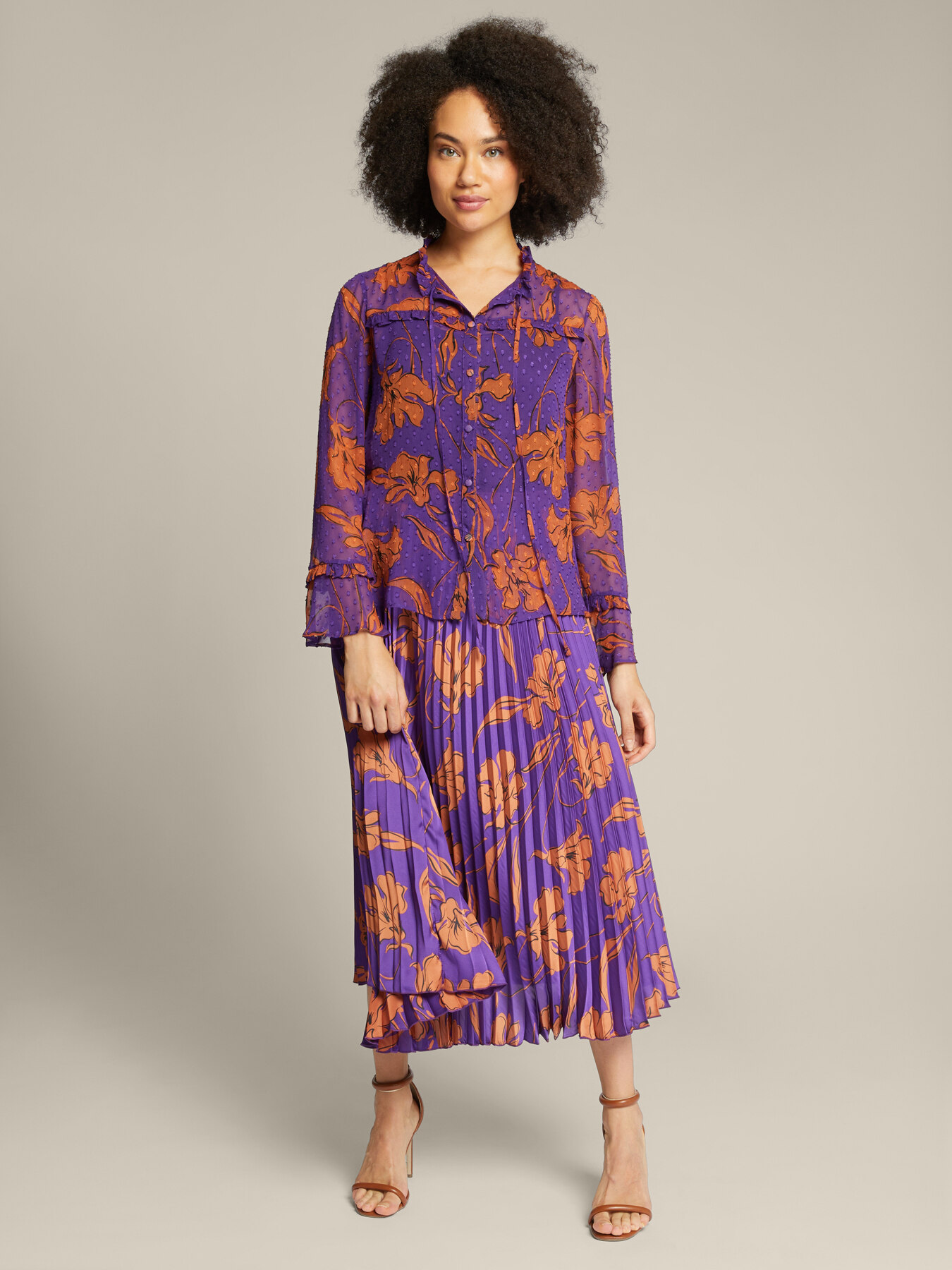 Camisa floral de fil-coup&eacute; image number 1