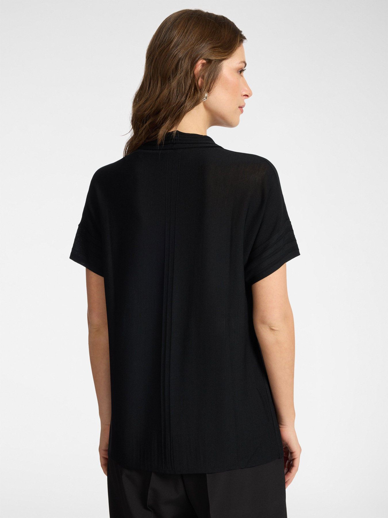 Kurzarm-Strickpullover mit Rippstrick image number 1