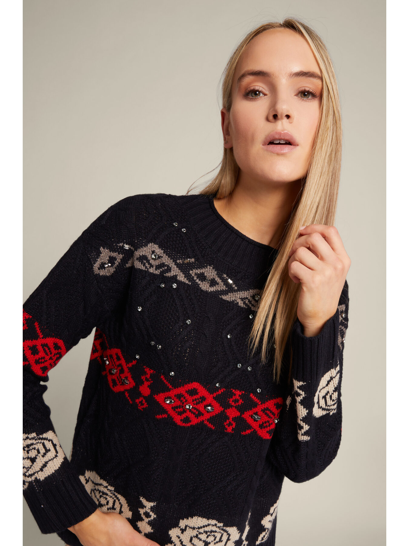 Jersey jacquard con mezcla de cachemir image number 3