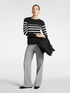 Striped sweater with embroidery image number 2