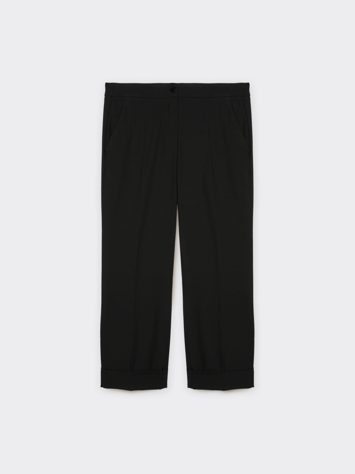 Cropped twill trousers image number 4
