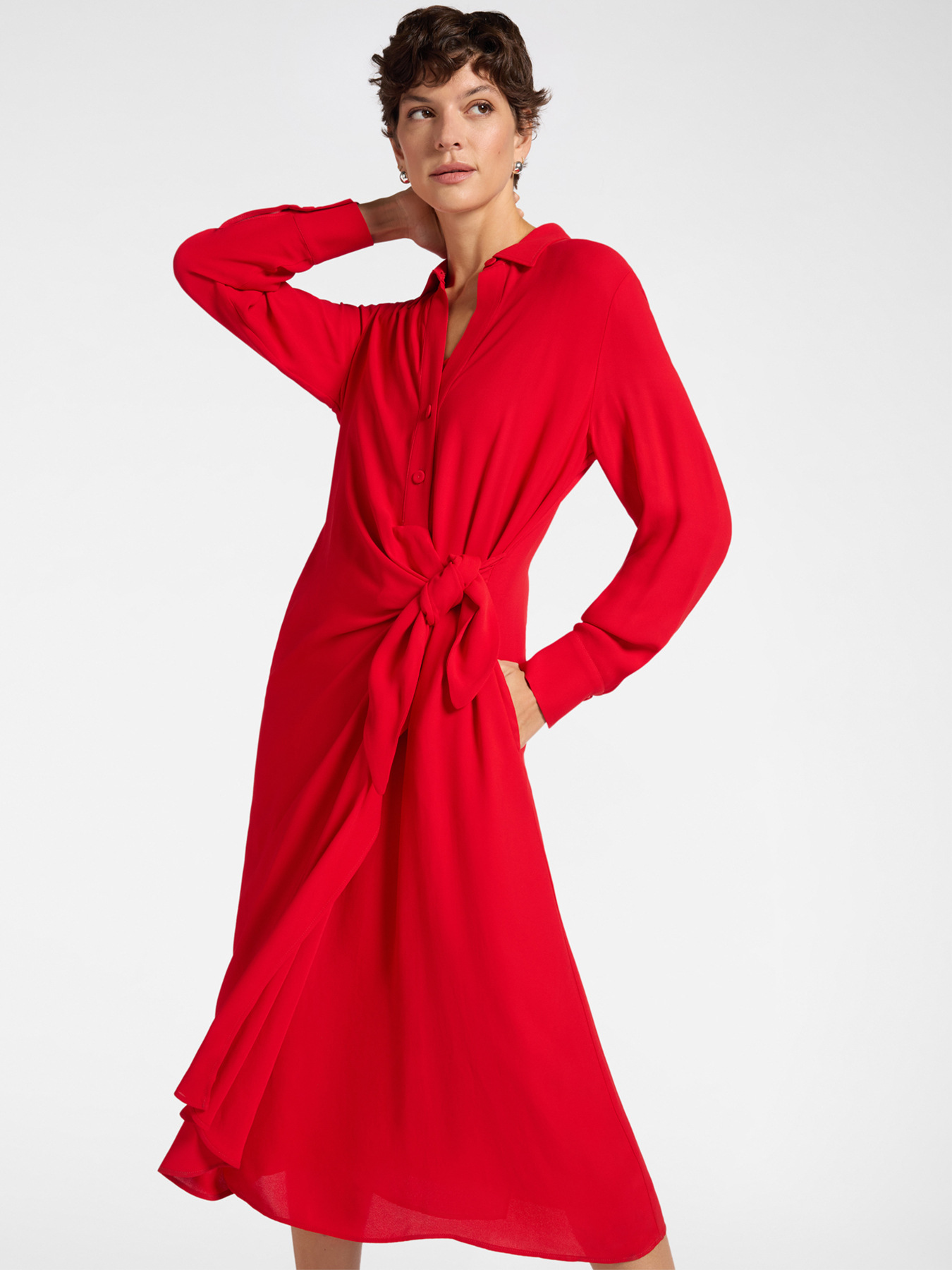 Robe portefeuille en georgette image number 3