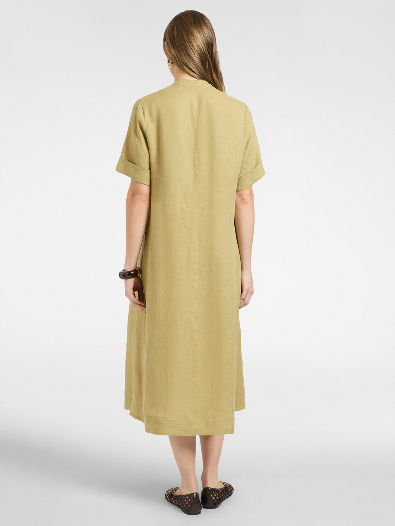 Linen dress with V-neck image number 1