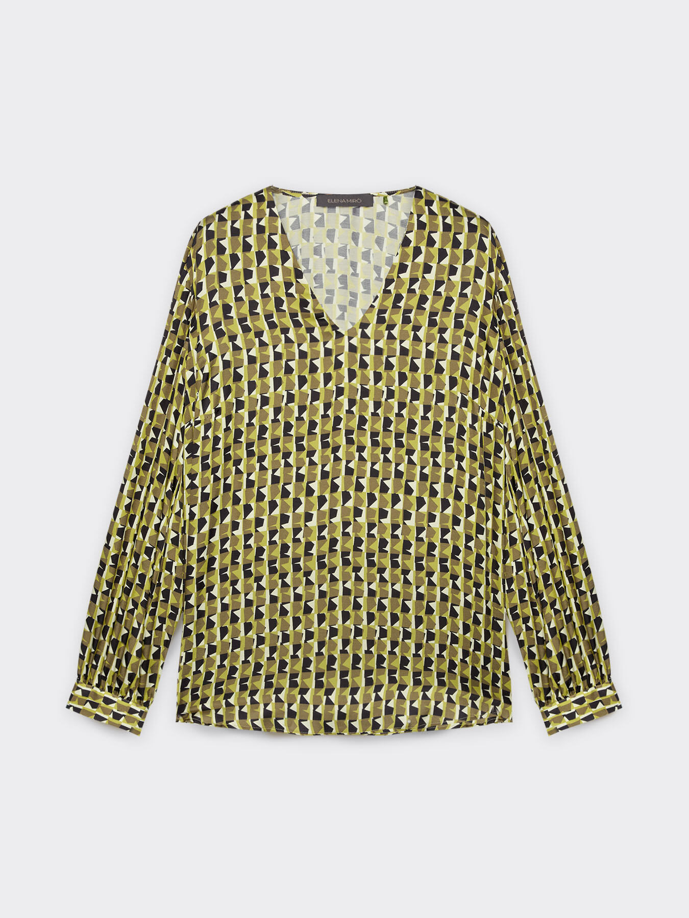 Blouse with optical print image number 5