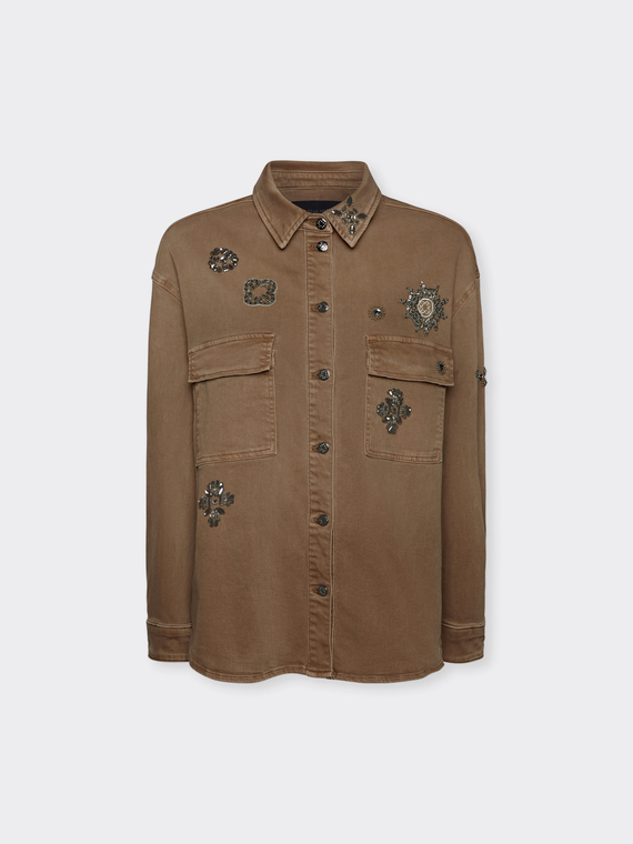 Overshirt ricamata