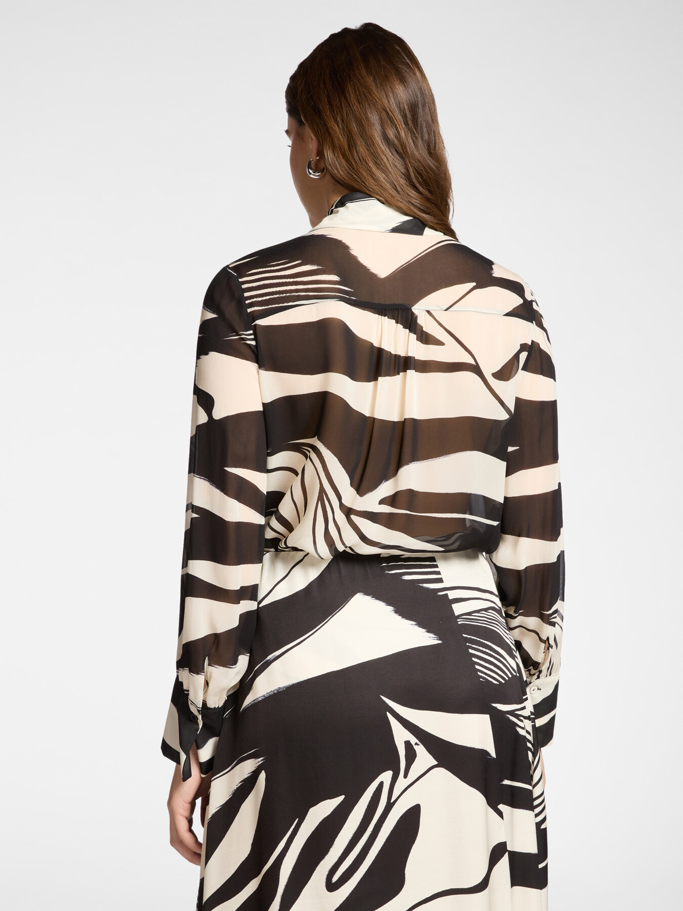 Chemise en georgette imprim&eacute;e avec n&oelig;ud image number 1