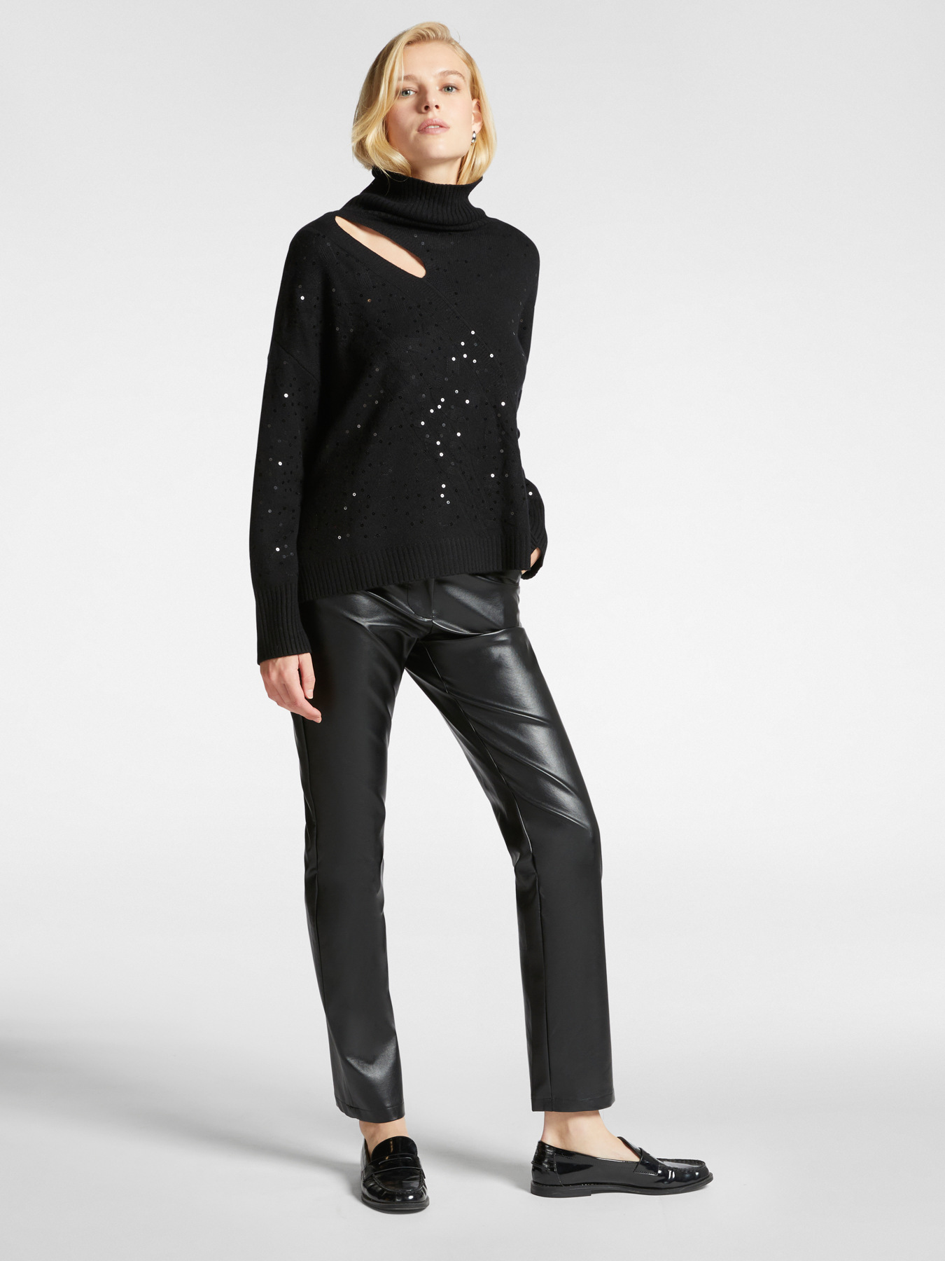 Sweater with sequins and cut-out feature image number 2