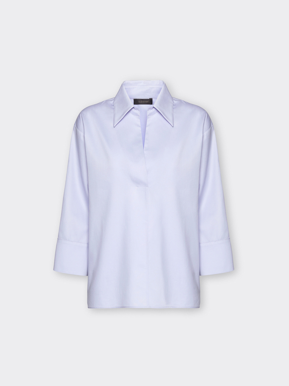 Chemise en popeline manches trois-quarts