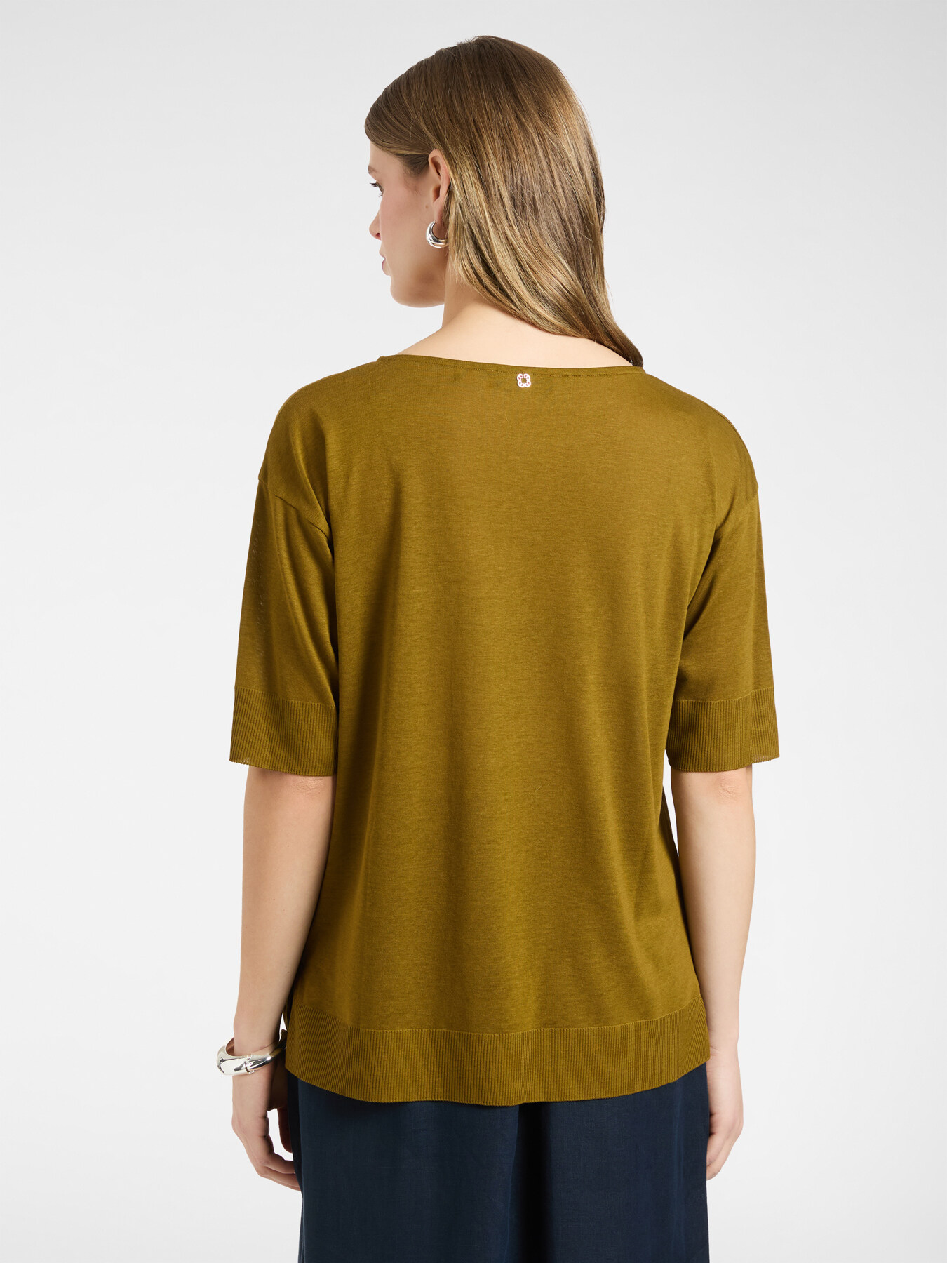 T-shirt in filato misto lyocell image number 1