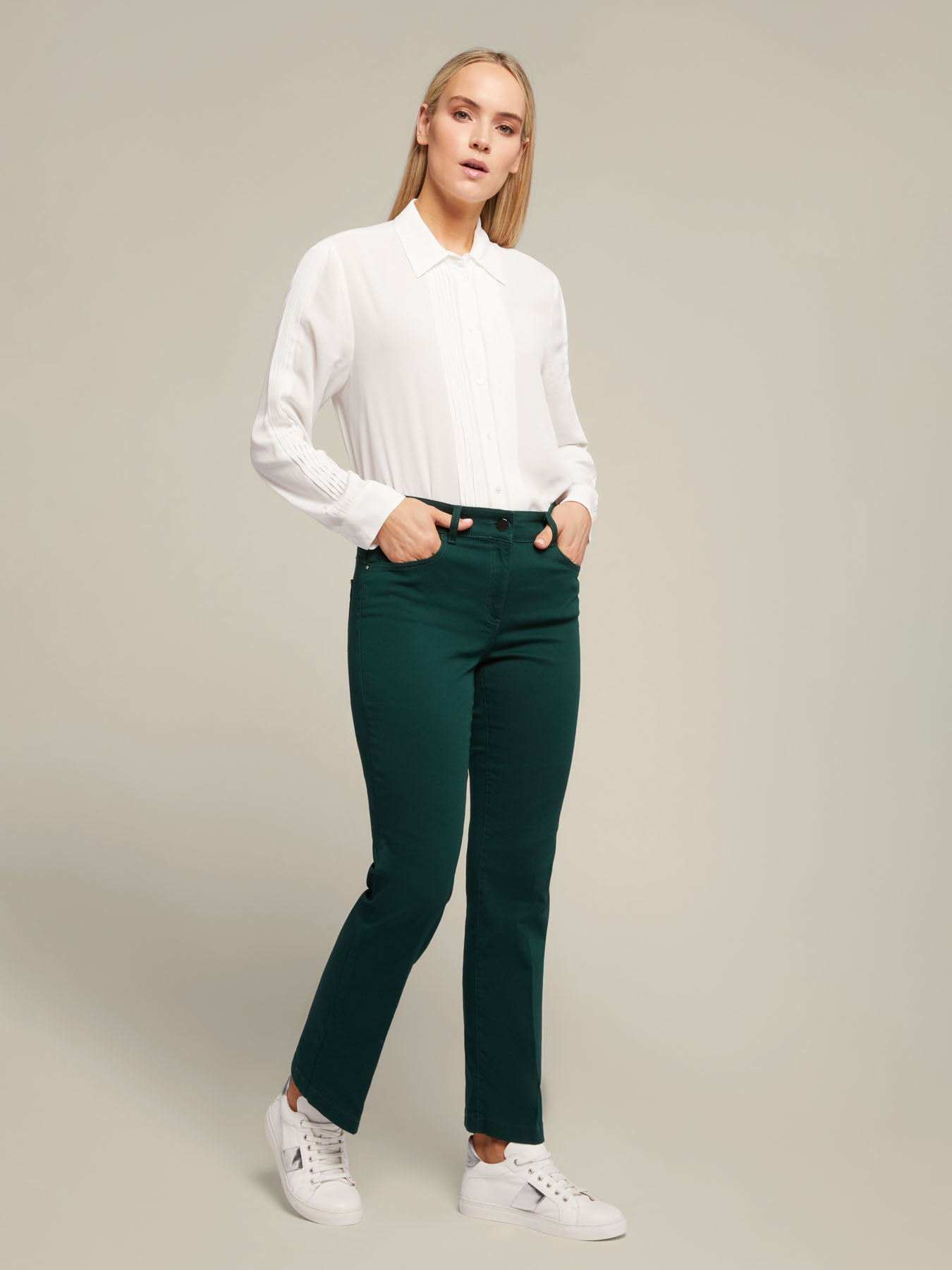 Pantalones rectos de algod&oacute;n image number 0