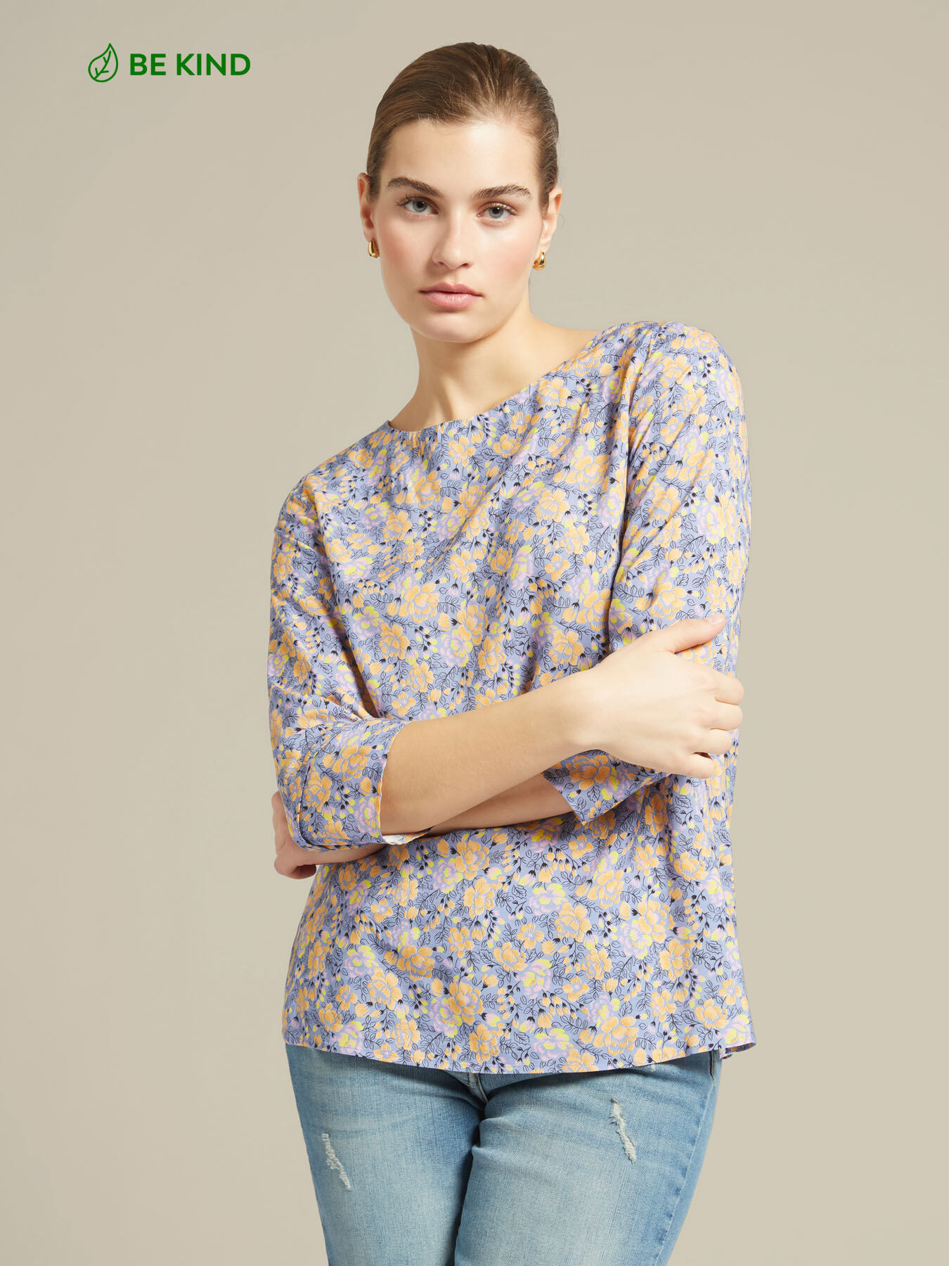 Bluse mit Streifen-Print aus ECOVERO™ Viskose image number 0