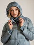Long down jacket with detachable hood image number 4