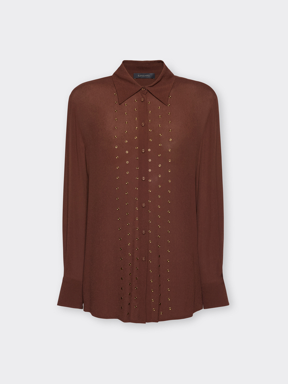 Viscose shirt with rhinestones