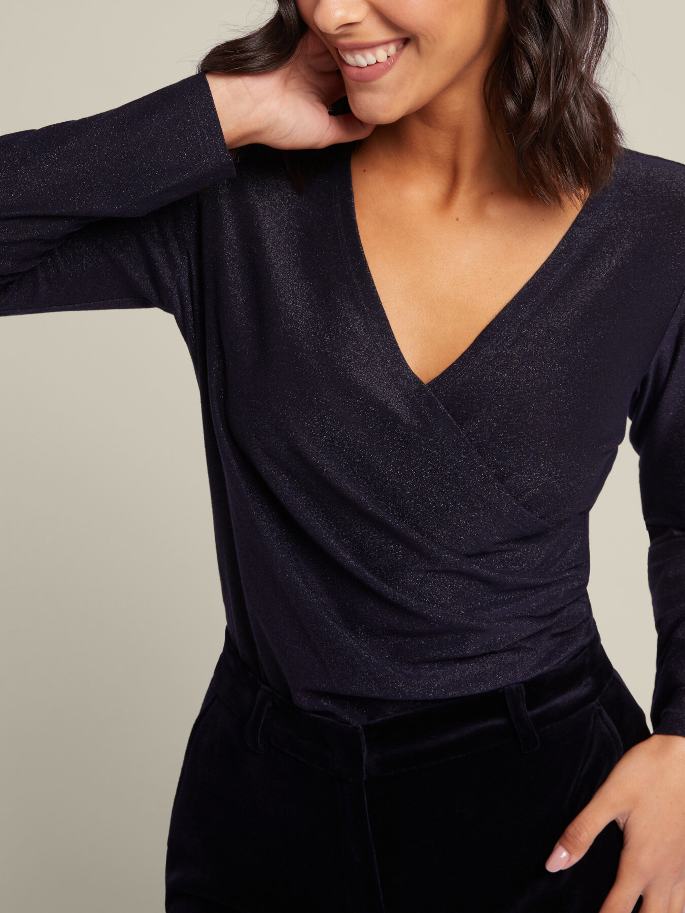 T-shirt lurex cruzada na frente image number 2