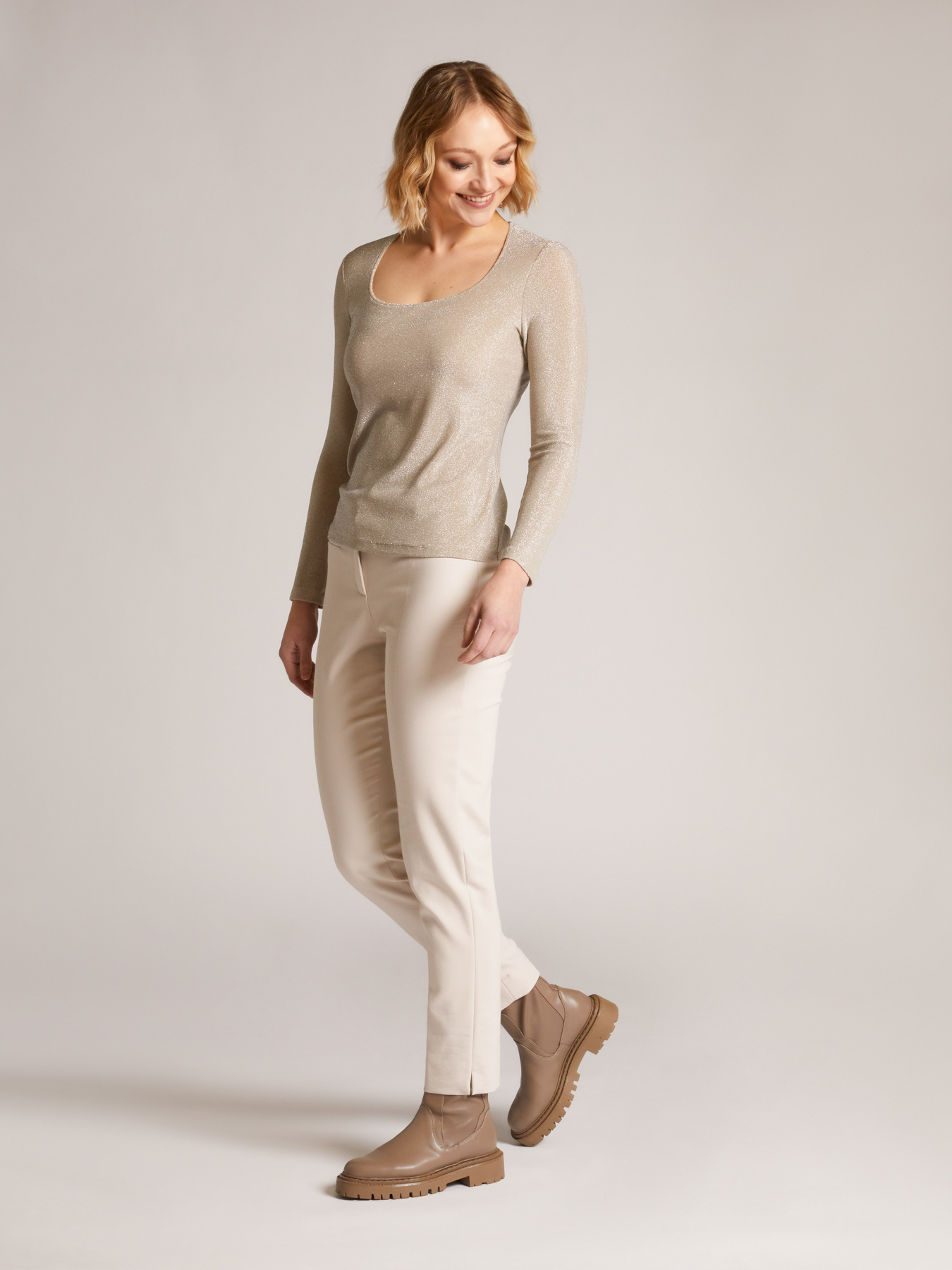 PANTAL&Oacute;N PITILLO B&Aacute;SICO DE DOBLE COMPACTO EL&Aacute;STICO image number 0