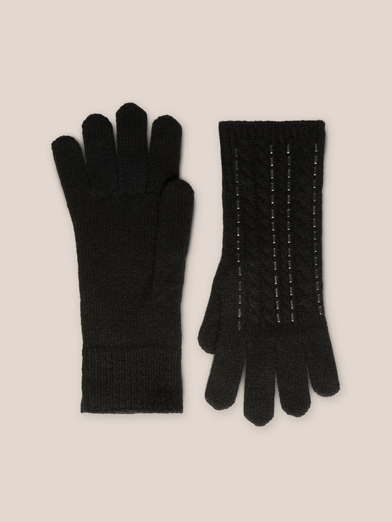 Handschuhe aus Wolle mit Hotfix