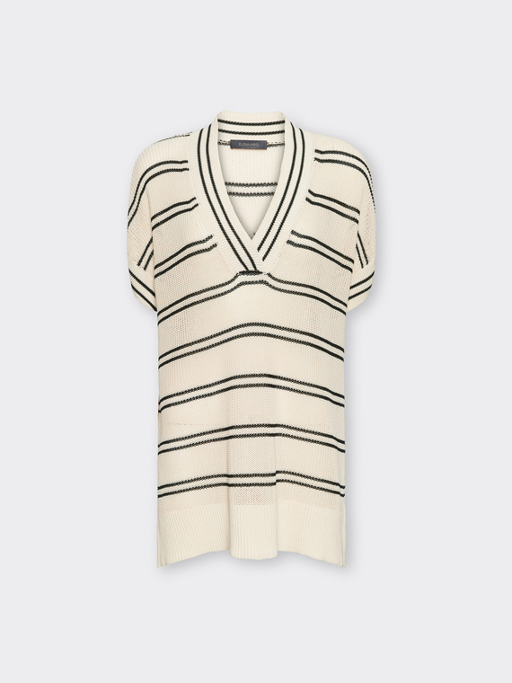 Maillot ray&eacute; en coton m&eacute;lang&eacute;