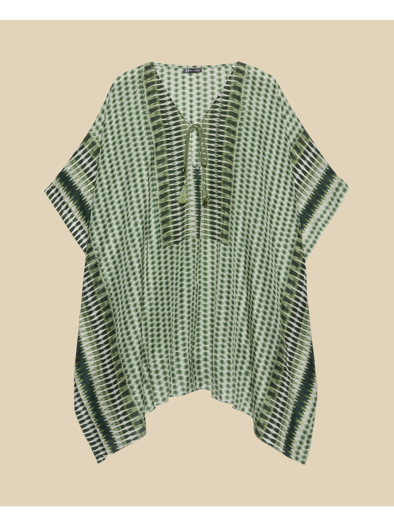 Caftan en soie &agrave; imprim&eacute; ethnique image number 4