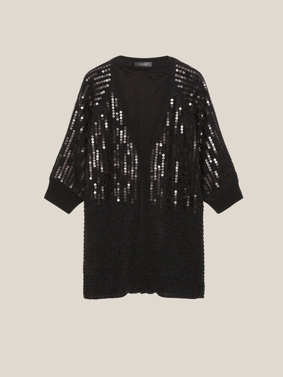 Sequined long cardigan