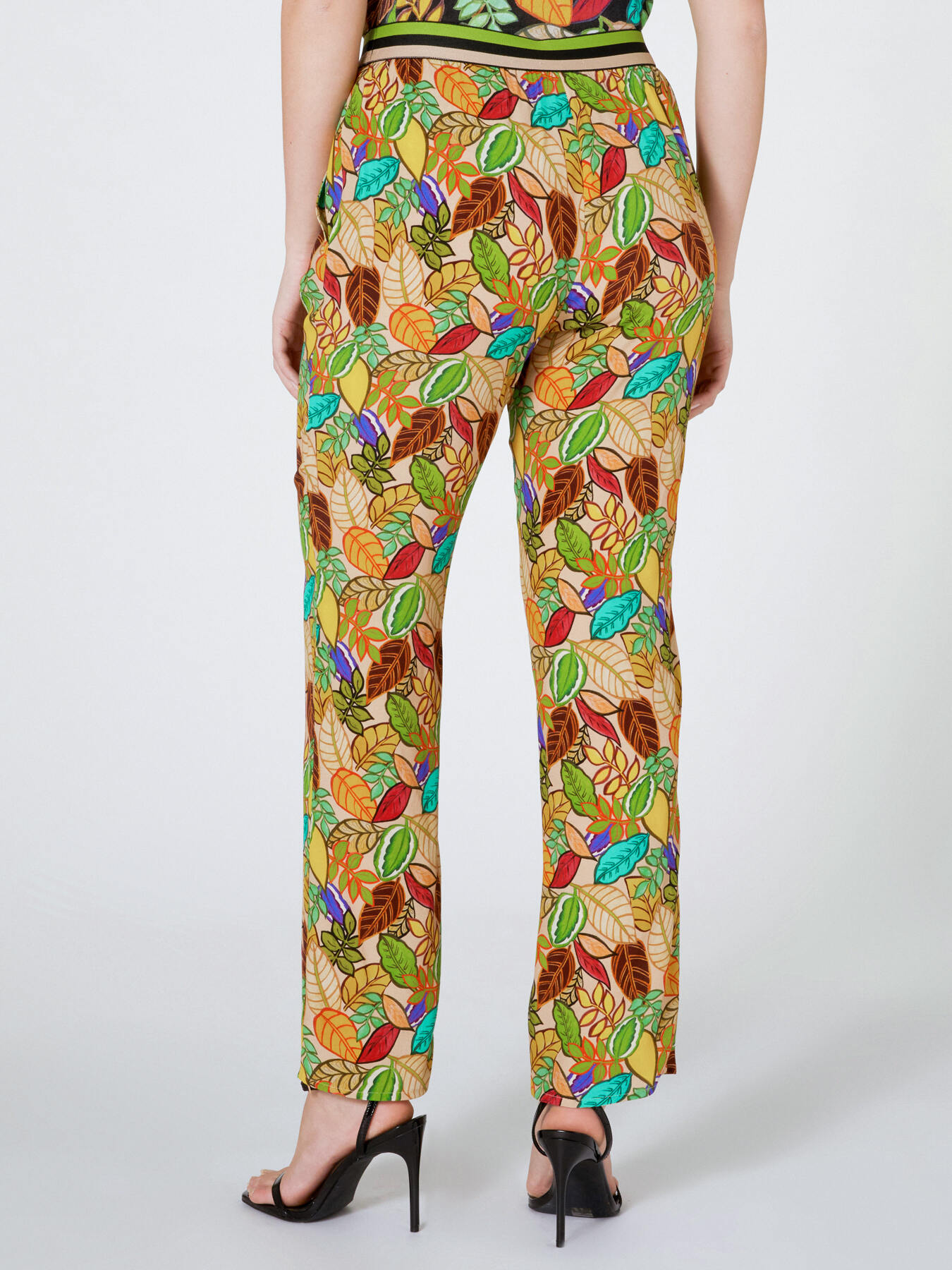 Straight-leg printed trousers image number 2