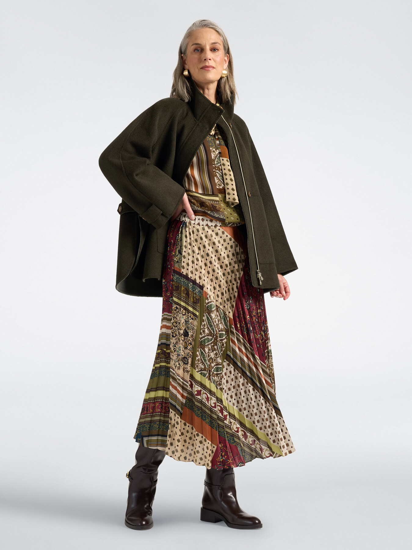Mixed wool high neck coat image number 2
