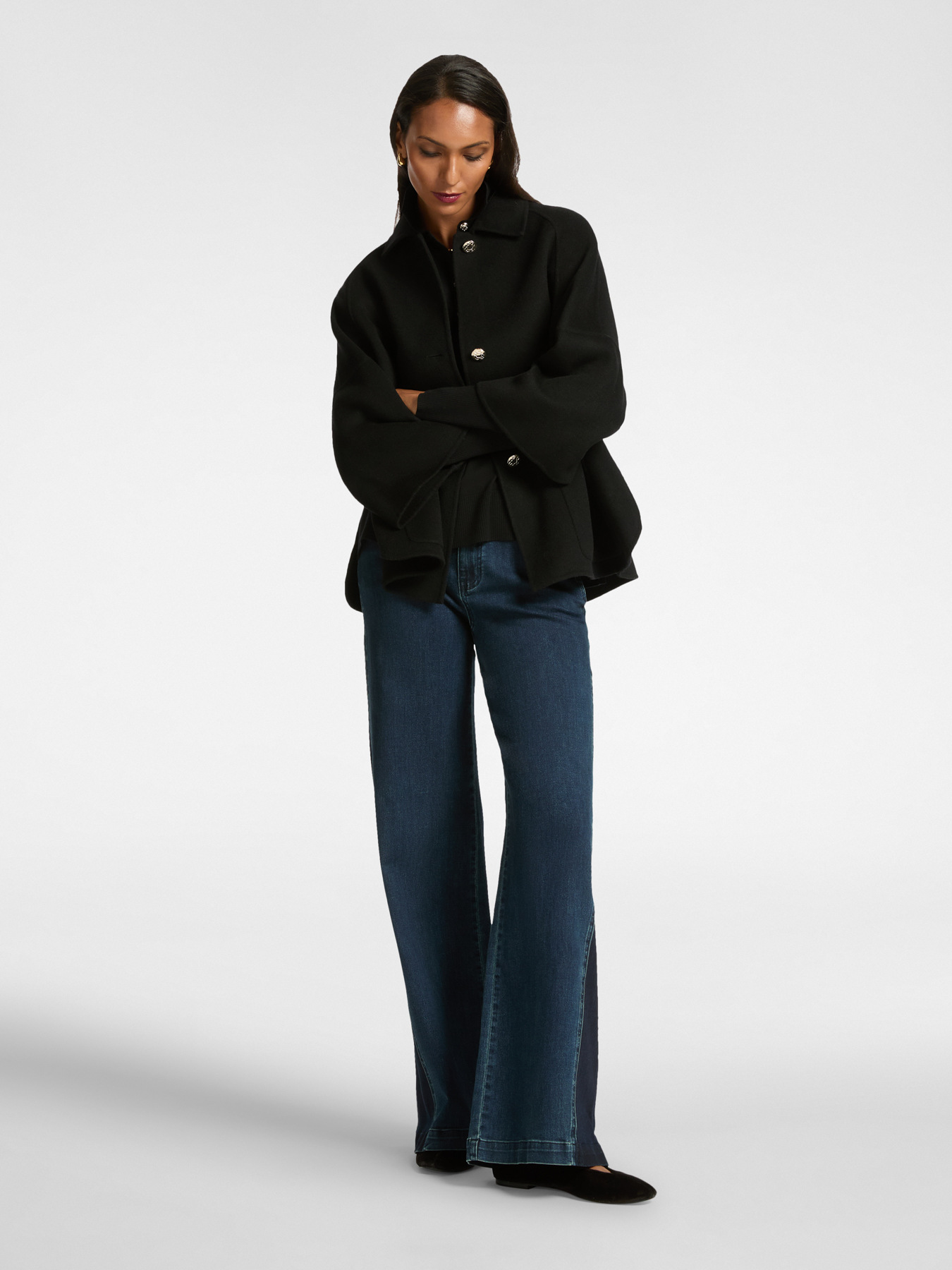 Flare jeans with side inserts image number 0