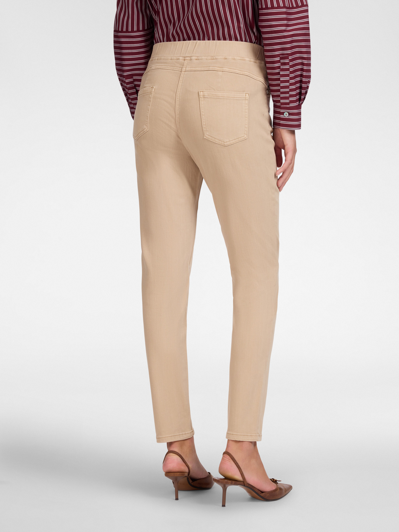 Slim-fit cotton blend drill trousers image number 1