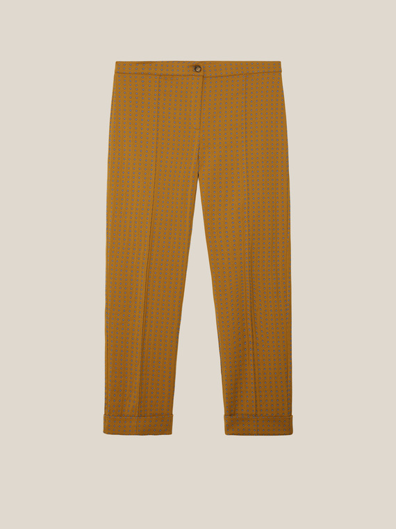 BASIC STOVEPIPE TROUSERS IN STRETCH JACQUARD FABRIC