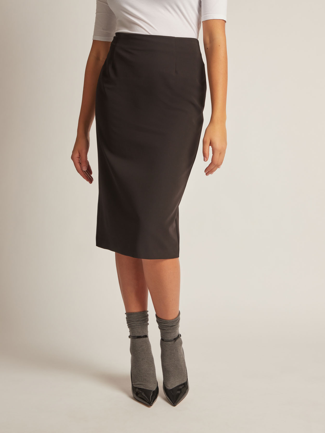 Jupe droite en twill stretch image number 3