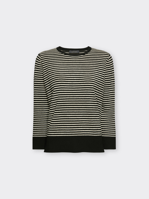 Pull &agrave; rayures m&eacute;lange viscose