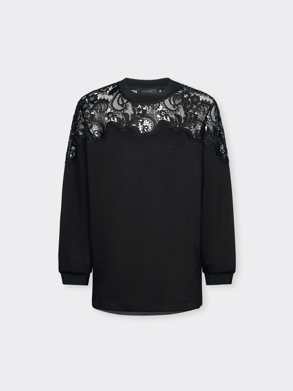 Sweat-shirt avec dentelle