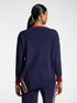 Strickpullover mit Streifeneinsatz und asymmetrischem Saum image number 1