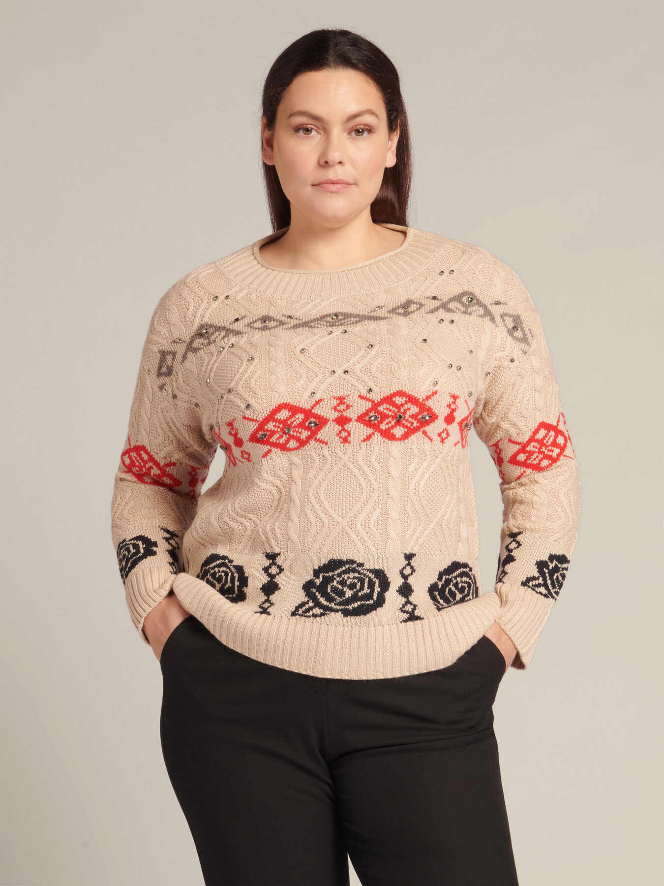 Cashmere blend jacquard sweater image number 7