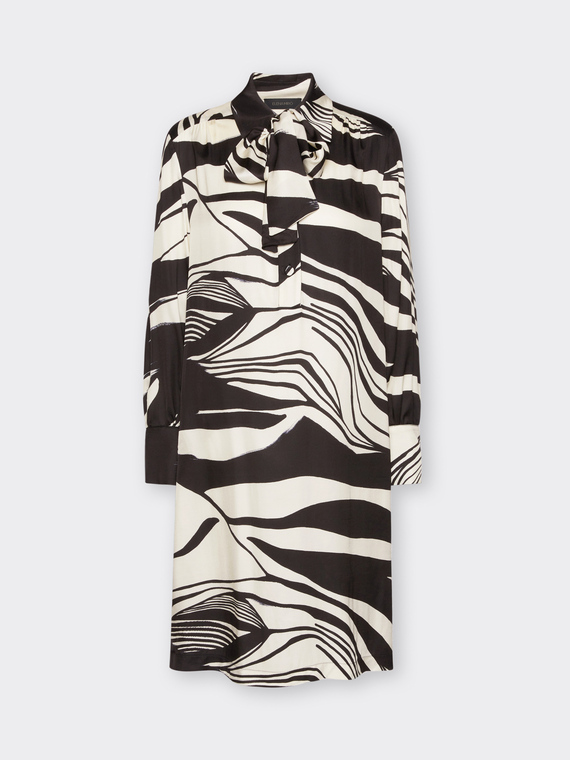 Vestido de sarja de viscose estampado