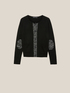 CREW-NECK CARDIGAN WITH MOULINE PATCHES image number 4